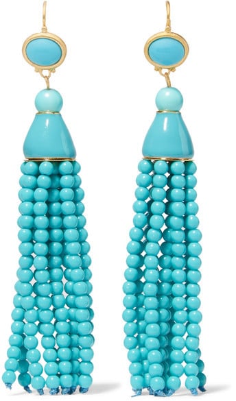 Perk up a black cocktail dress in one simple step with these stunning Kenneth Jay Lane tasseled gold-toned beaded earrings ($150).