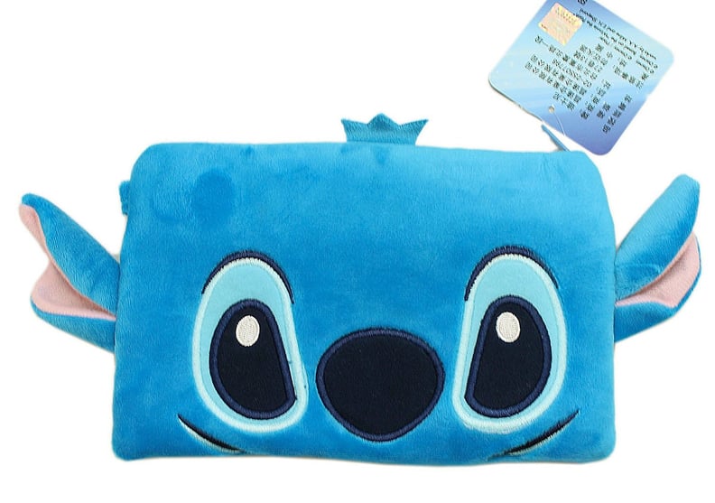 Disney's Stitch Face Plush Cosmetic Bag