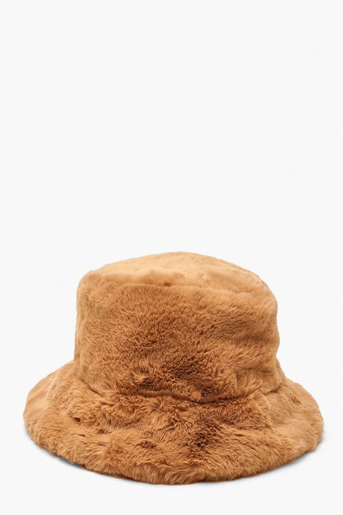 Boohoo Faux-Fur Bucket Hat | Shop Gigi Hadid's Mango Coat and Shearling