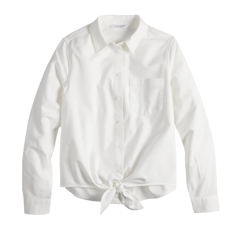 POPSUGAR Plus Size Tie-Front Button Up Shirt