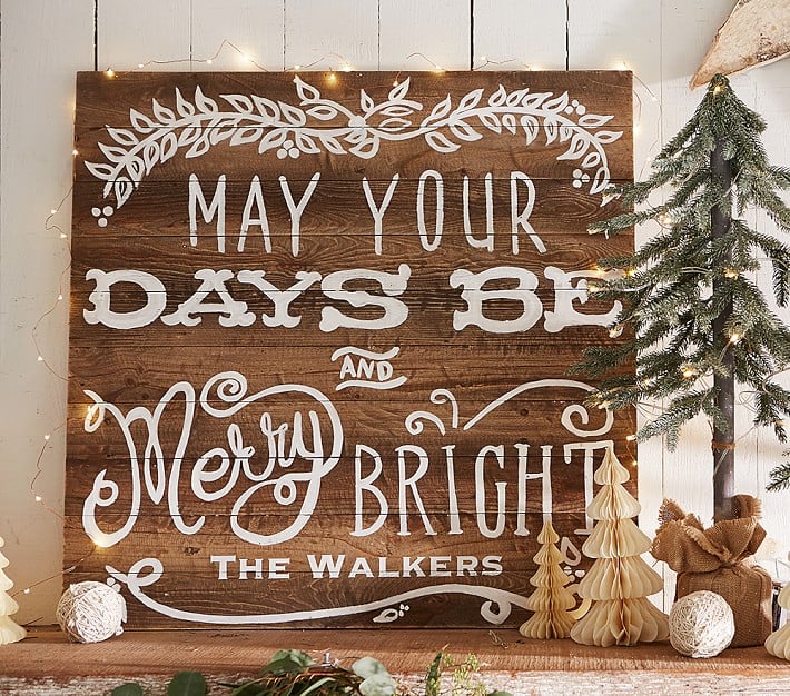 May Your Days Be Merry And Bright Personalized Wooden Plaque