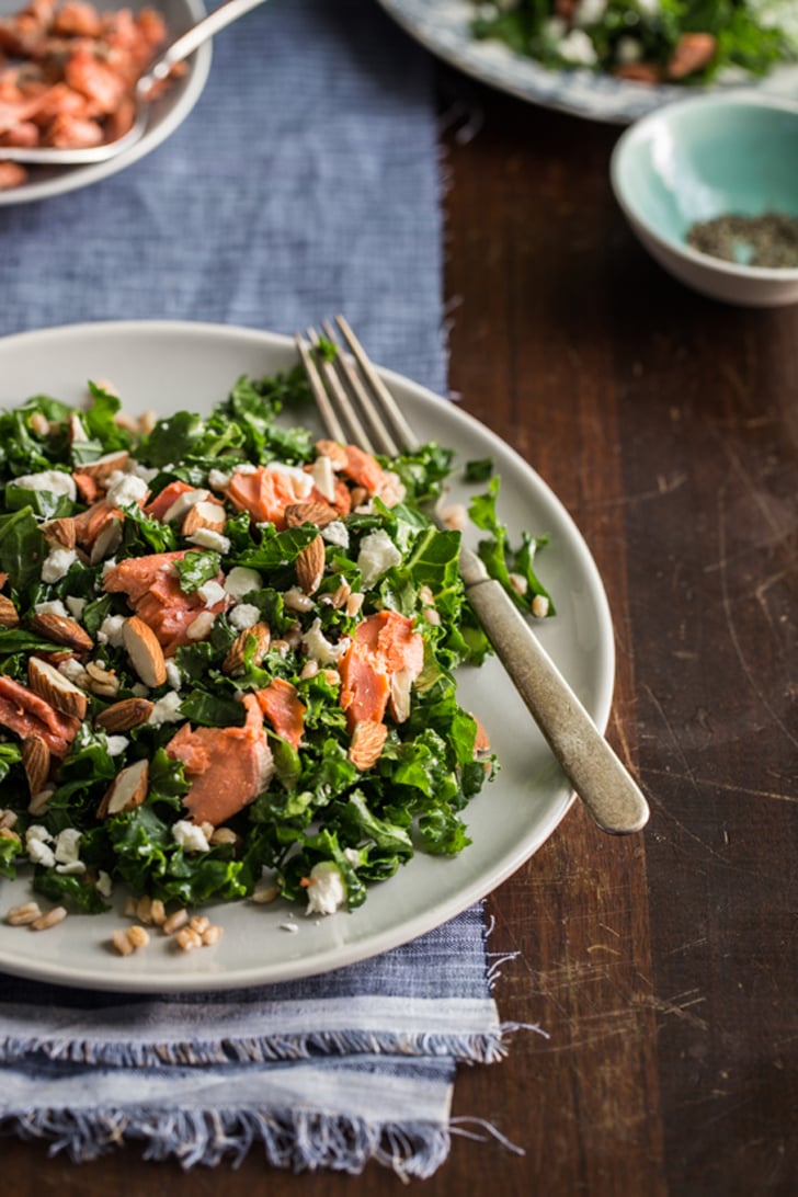 Kale Salad With Roasted Salmon