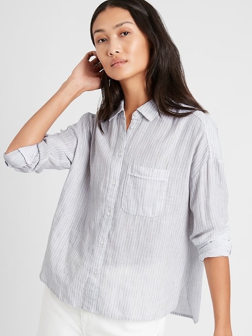 Banana Republic Stripe High-Low Shirt