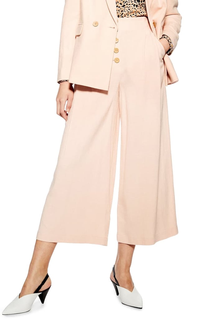 Topshop Coco Cropped Wide Leg Trousers