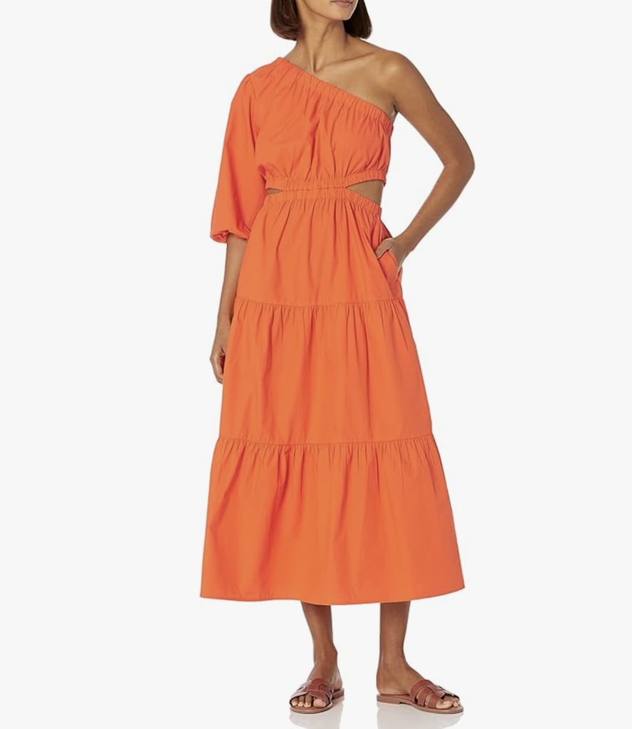 Amazon The Drop One-Shoulder Cutout Tiered Midi Dress