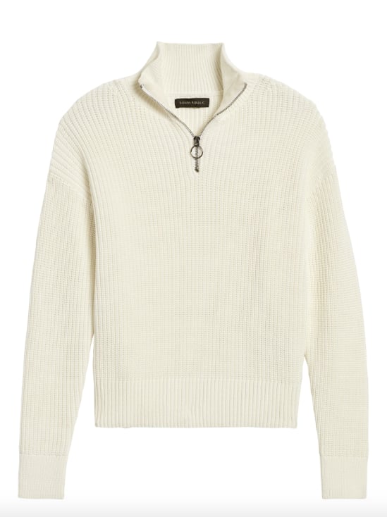 half zip ribbed sweater