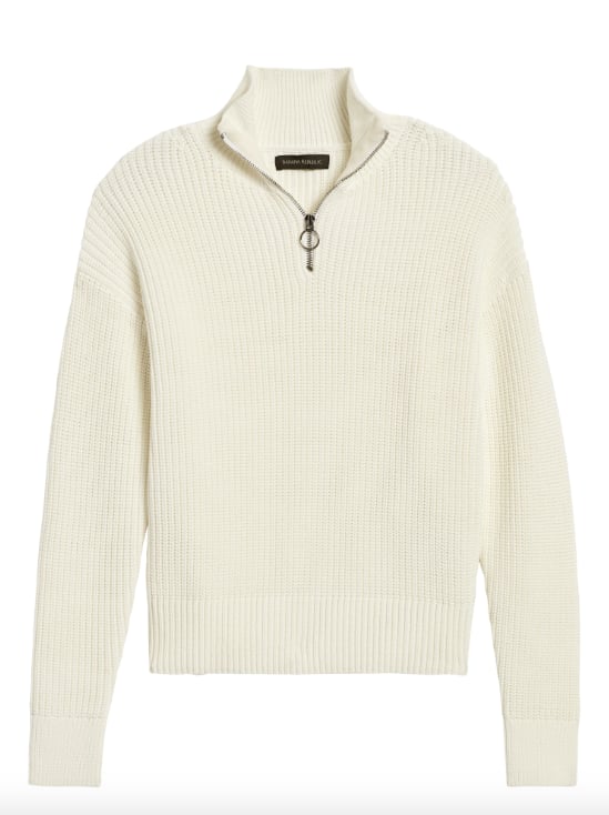 Ribbed Half-Zip Sweater