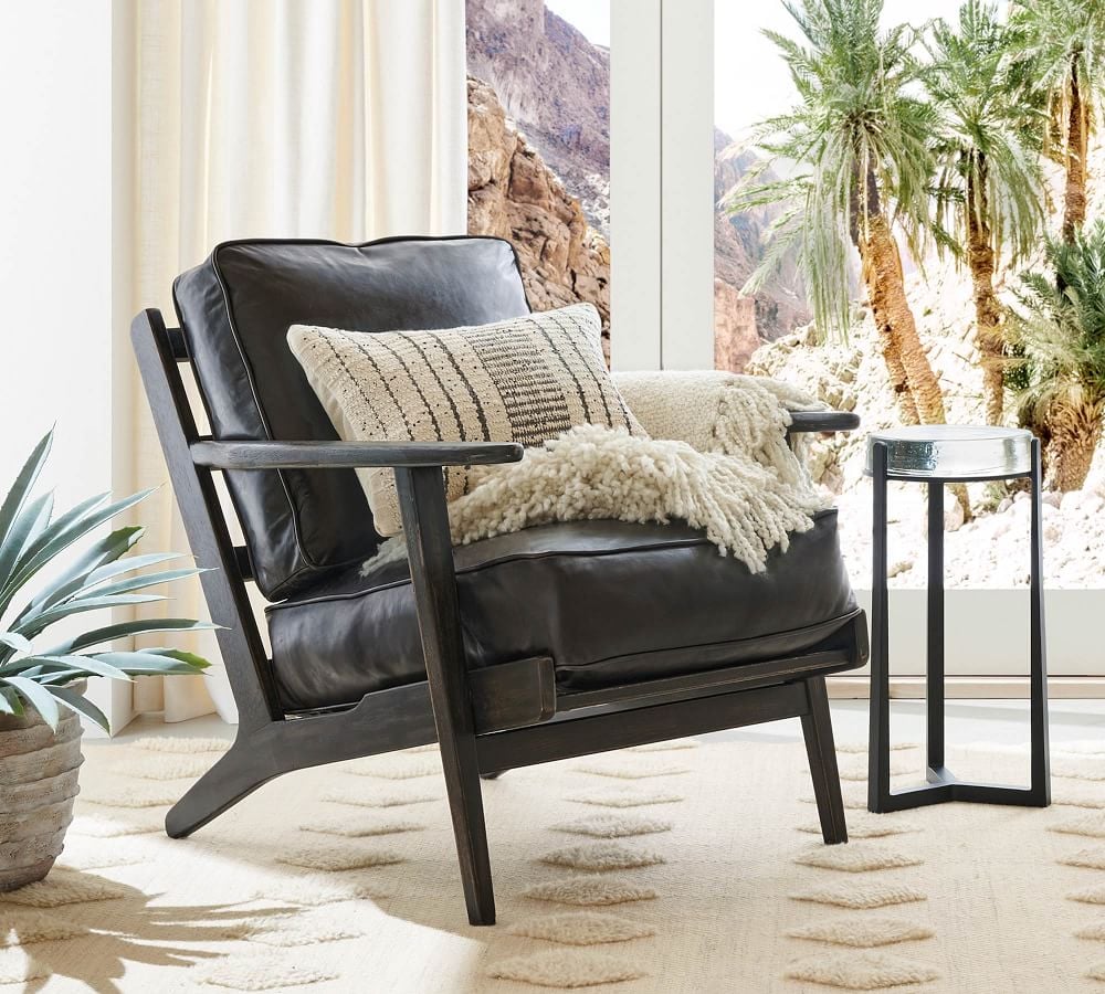 Pottery Barn Raylan Leather Armchair