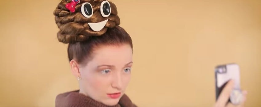 Poop Emoji Hair Tutorial