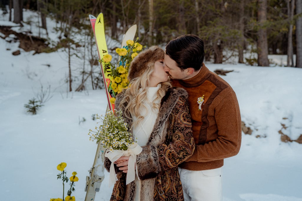 Imagine Colorado après-ski culture in the '70s, but wedding style. That's what vendors Agency PR, ANA Trio Solutions, Laurel Wedding Films, and photographer Mark Blake had in mind while creating this styled Rocky Mountain wedding shoot. Taken at the Treehaus event venue in Boulder, the retro-infused day was filled with air streams, vintage sleds, fashionable ski suits, record players, disco balls, and more. The bride and groom dressed to impress in numerous out-of-the-box outfits, while other details — like the unique daisy ski alter — packed a punch. Every photograph showcased an ingredient from the past that clearly depicted the disco era. If you're looking for fun inspiration for a wedding of your own, have a look at the gorgeous photos from this retro wedding shoot ahead. 

    Related:

            
            
                                    
                            

            After Their Big Wedding Was Canceled Due to COVID-19, This Couple Celebrated Their Love Sweetly and Safely