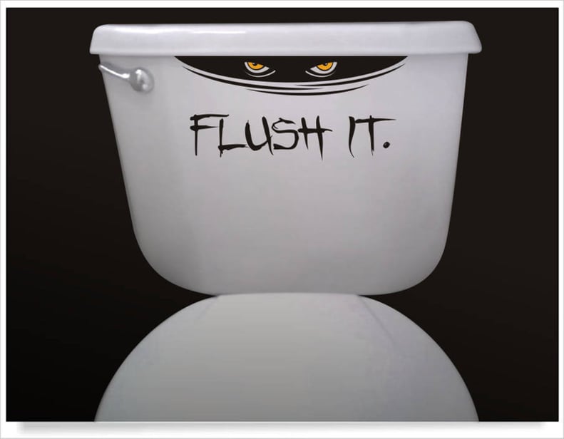 Please Flush Toilet Halloween Decal