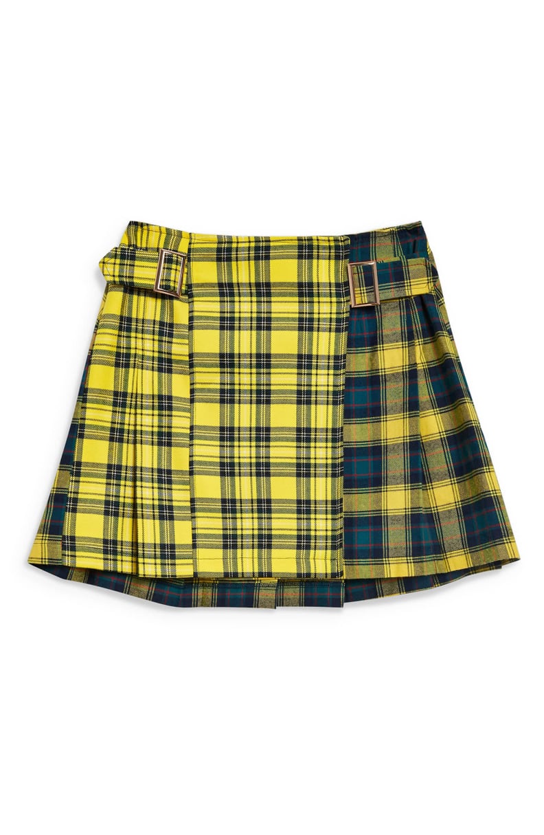 Topshop Mix Check Kilt Miniskirt