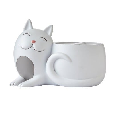 SKL Home Pet Play Cat Toothbrush Holder Gray