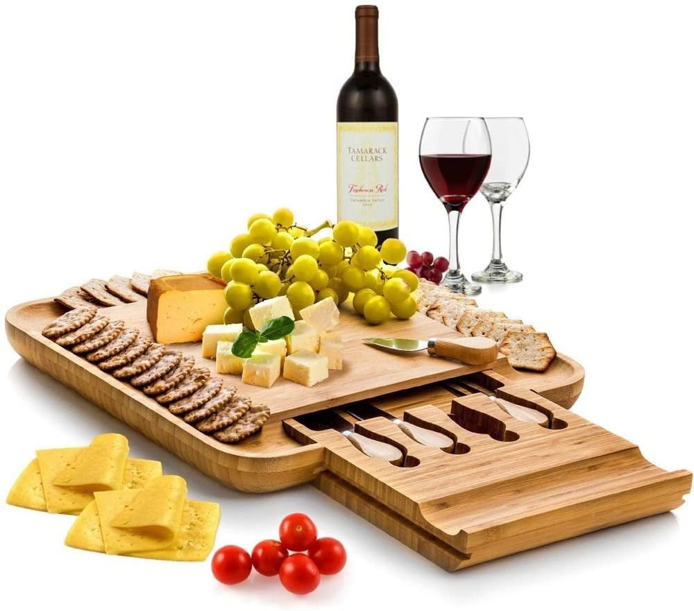 For Wine Nights: Bamboo Cheese Board Set