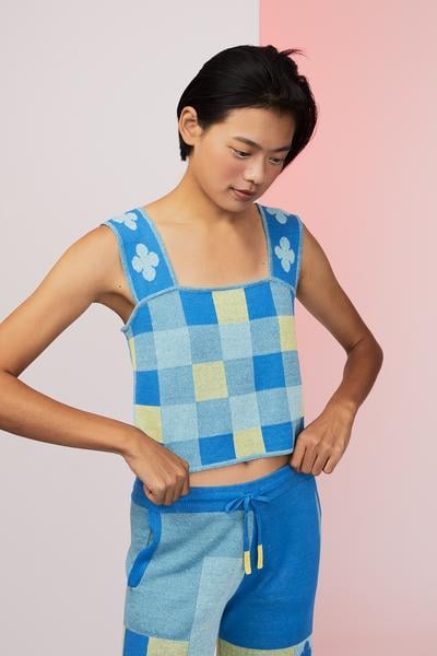 Yan Yan FongFong Top in Aqua Linen