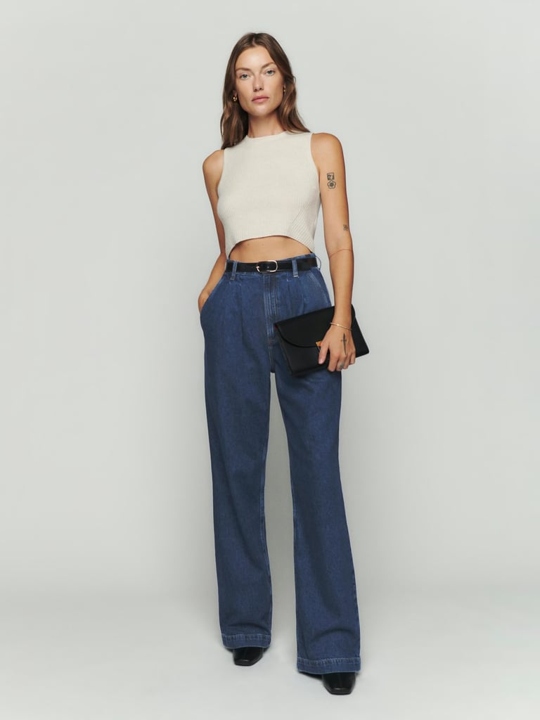 Pleated Trousers: Reformation Montauk High Rise Jeans