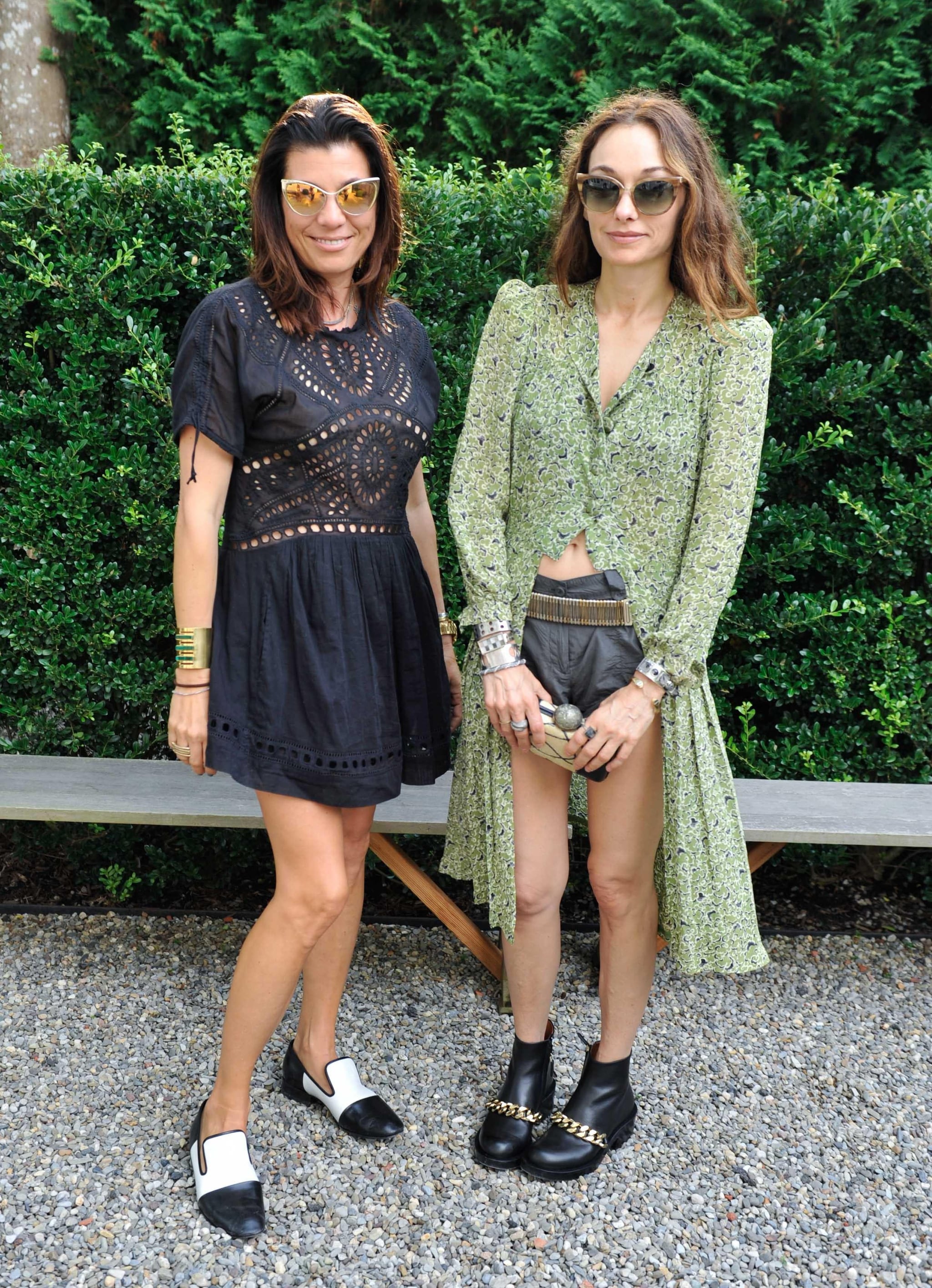 Wearing coordinating cat-eye shades 