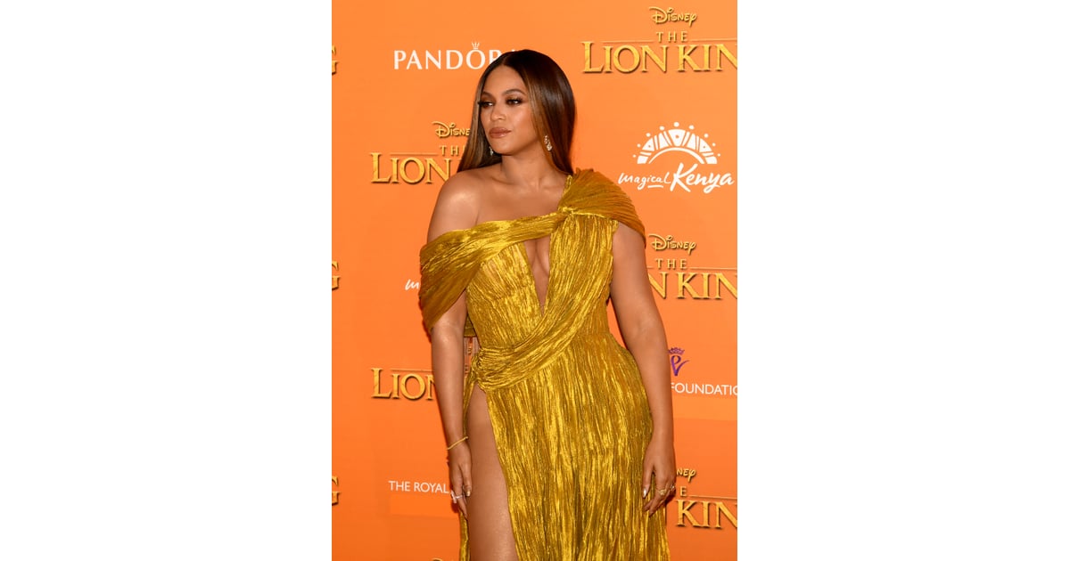 Pictured: Beyoncé at The Lion King premiere in London. | Celebrities at