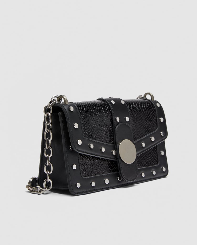 Zara Studded Leather Crossbody Bag
