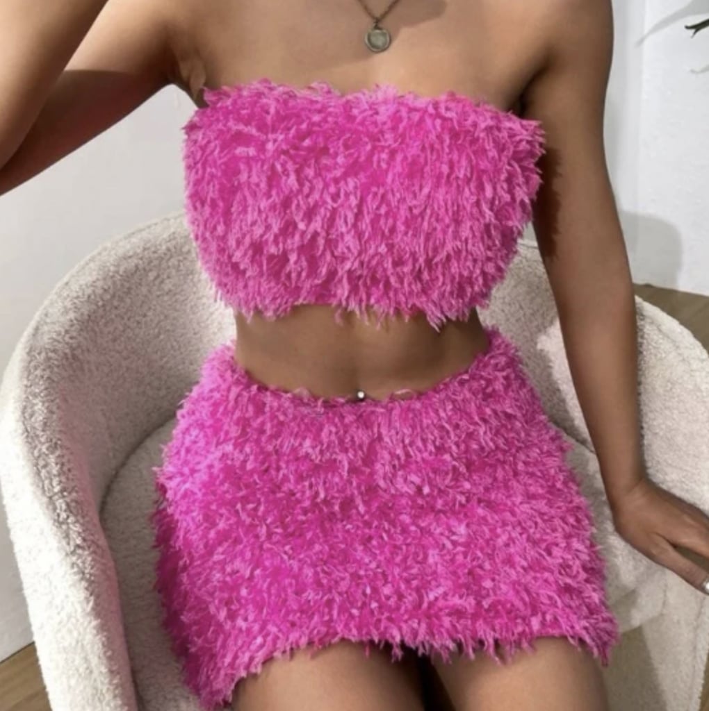 Barbiecore Pastel Fuzzy Bandeau Top