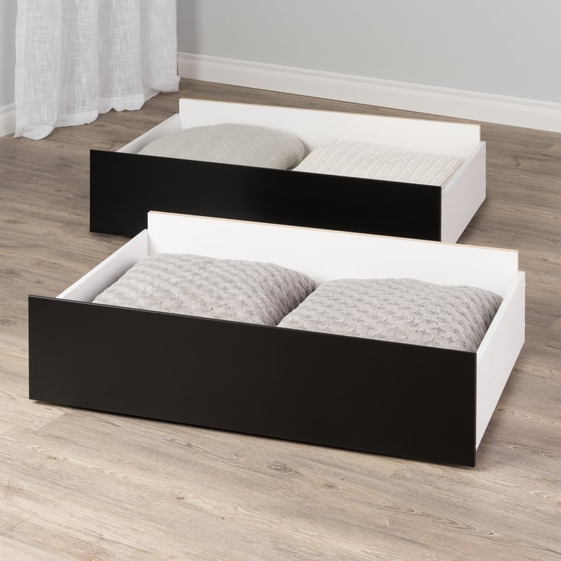 Underbed Drawers: Prepac Large Black Rolling Underbed Totes