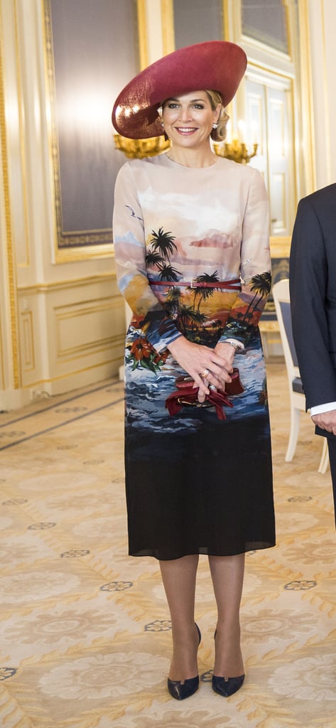 Queen Maxima's Valentino Beach-Print Dress July 2016