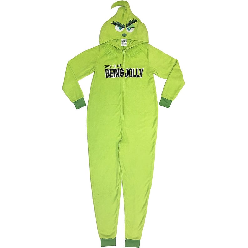 Adult Zipster Being Jolly Grinch One Piece Pajamas