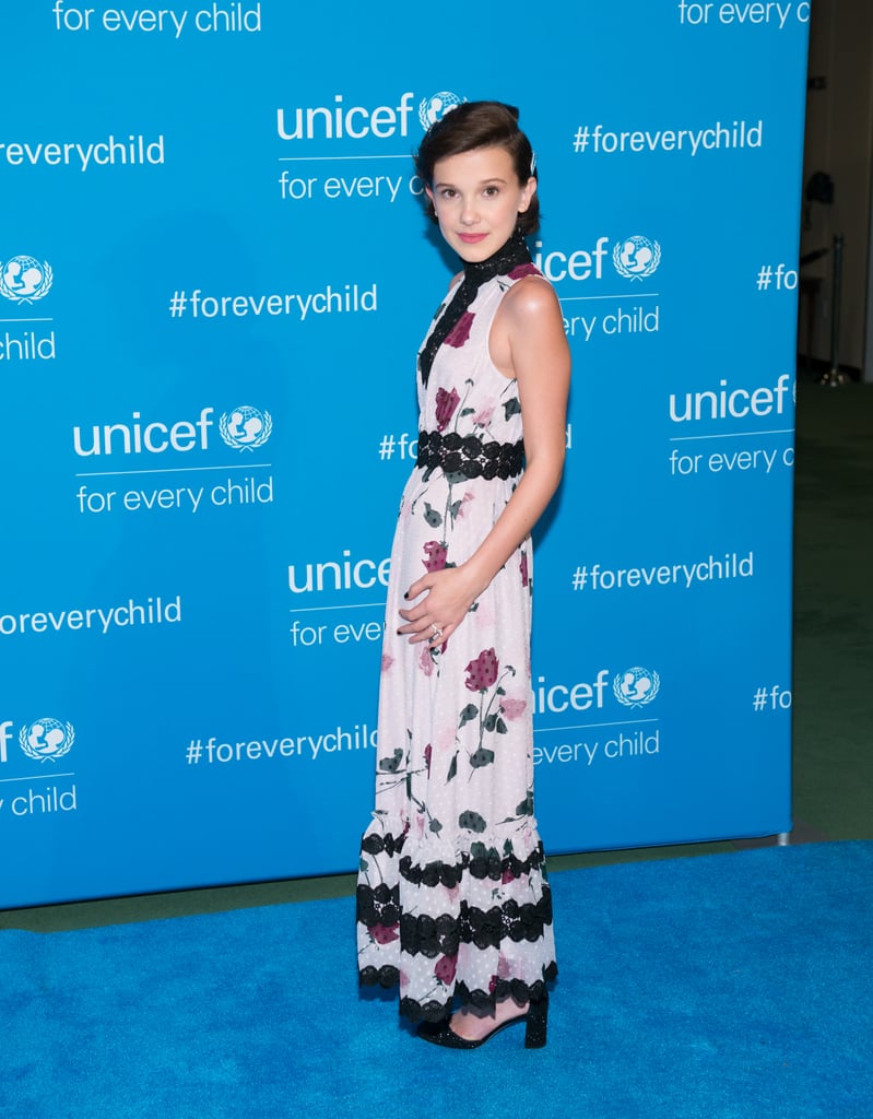 Millie Bobby Brown sported a printed gown by the brand for a red carpet event in 2016.