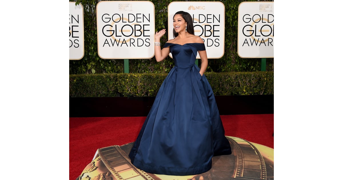 Gina Rodriguez Golden Globes Red Carpet Dresses 2016 POPSUGAR