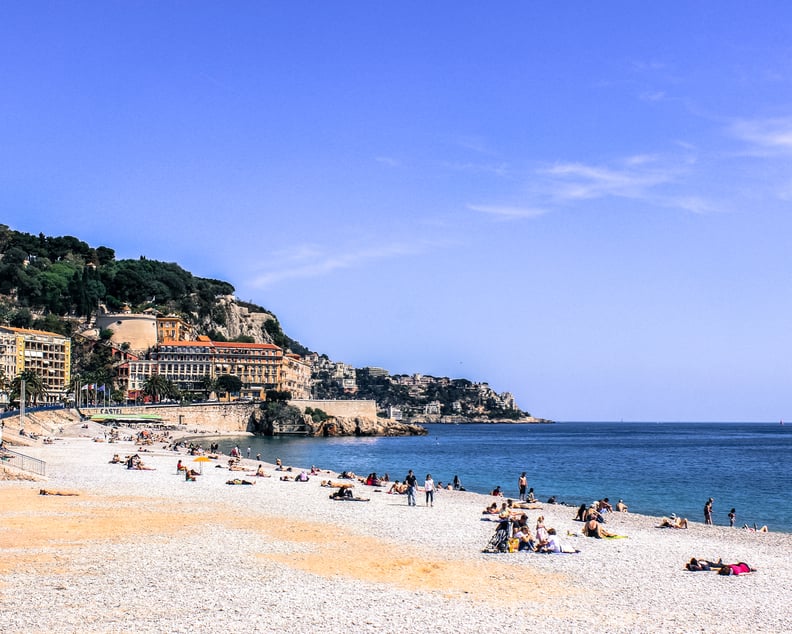 The lively beach scene