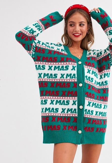 ASOS Design Christmas Cardigan Dress