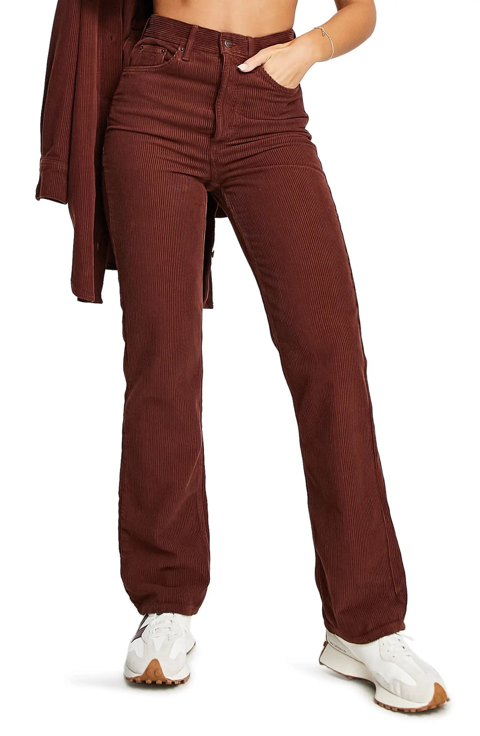 Best Corduroy Pants with Pockets: Topshop Kort High Waist Corduroy