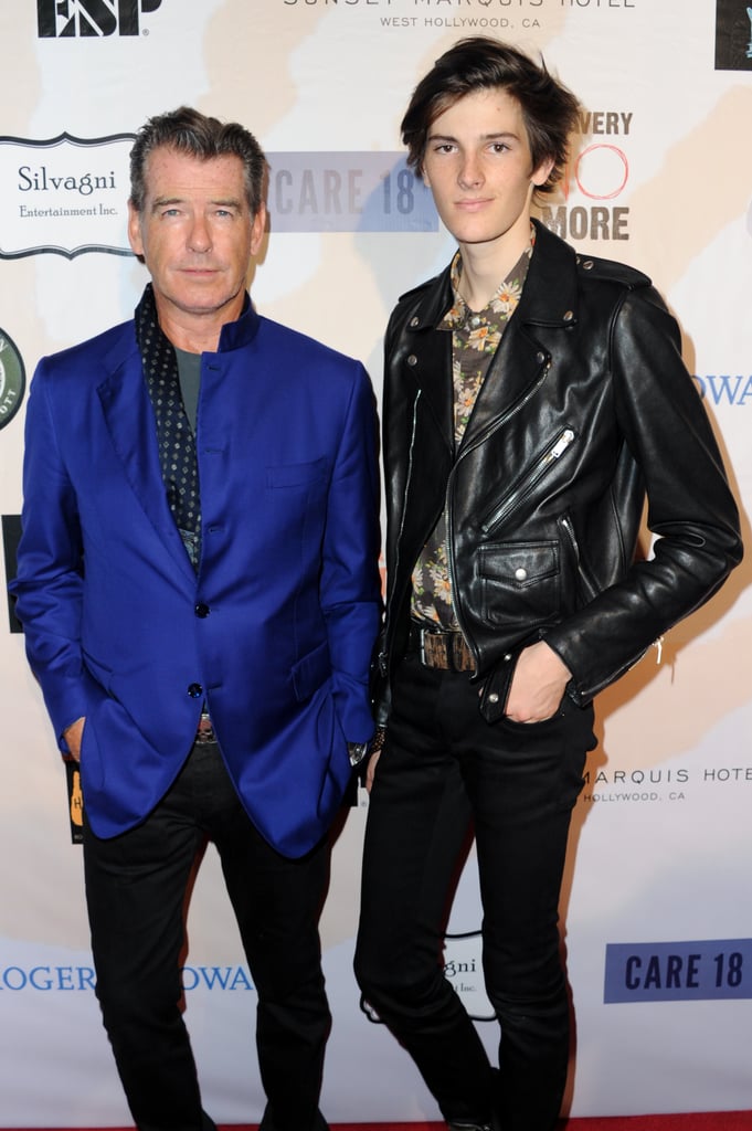 Pierce Brosnan and his son, model Dylan Brosnan, attended the Rock Against Trafficking event after the Grammys.