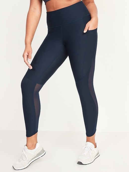 Old Navy High-Waisted PowerSoft Mesh-Paneled 7/8-Length Compression Leggings
