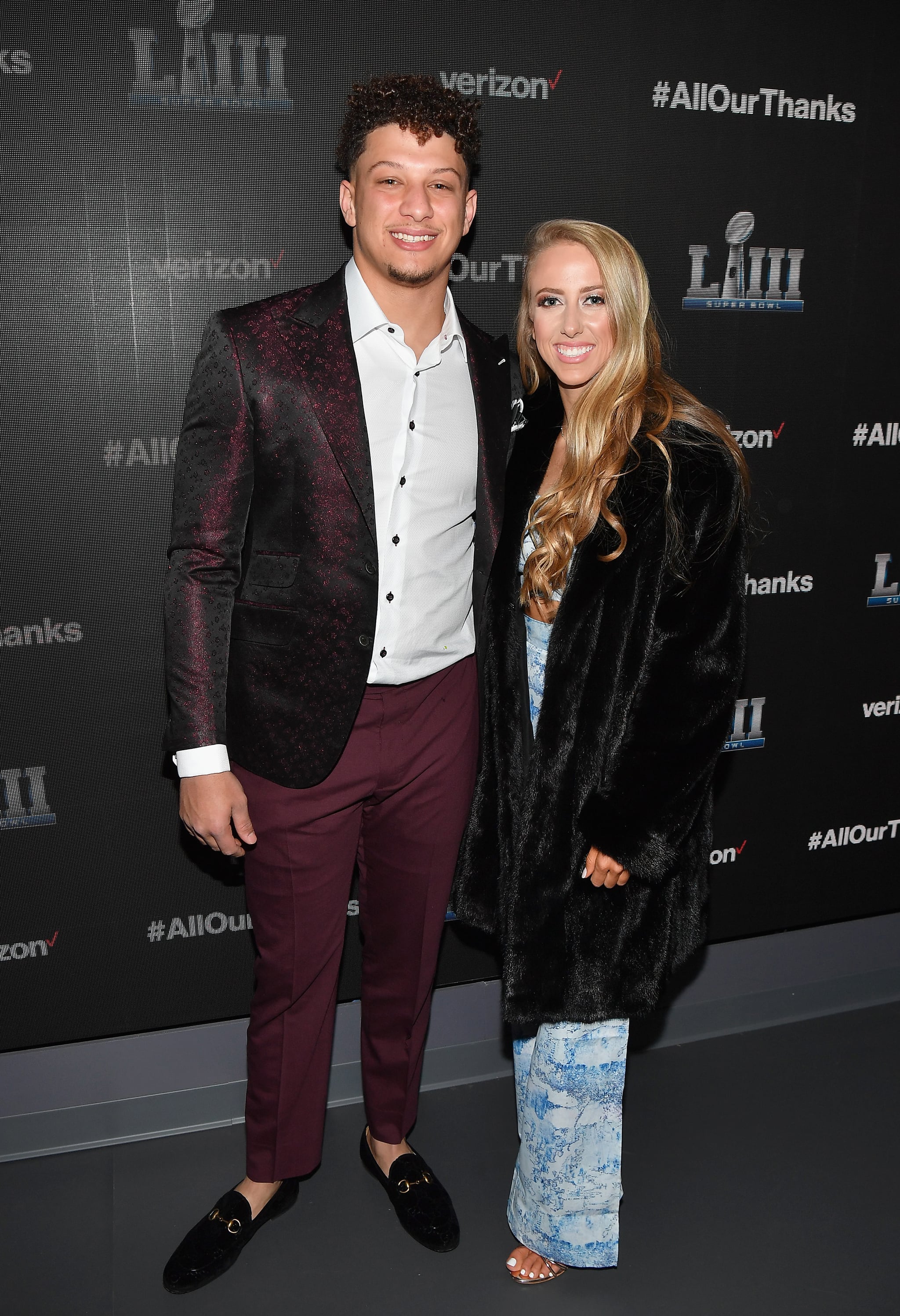 ATLANTA, GEORGIA - JANUARY 31: Patrick Mahomes II and Brittany Matthews attend the world premiere event for 