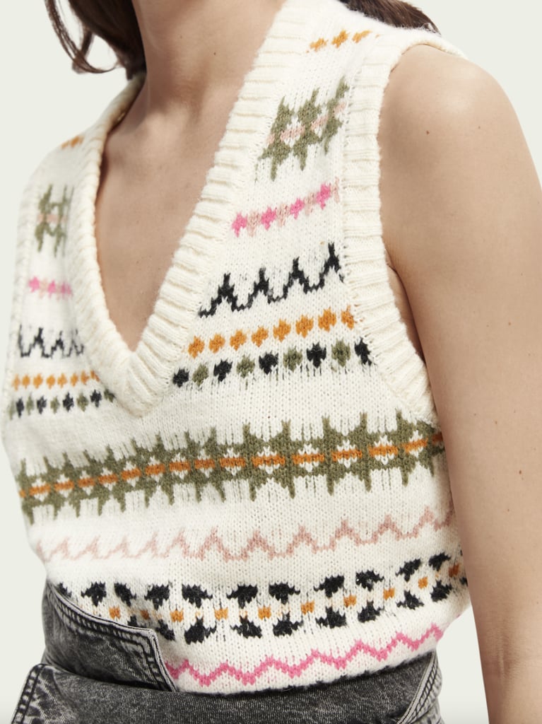 Scotch & Soda Relaxed Fit Fair Isle Knit V-Neck Vest