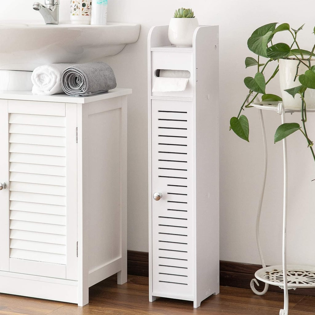 Aojezor Narrow Bathroom Storage Floor Cabinet with Doors and Shelves