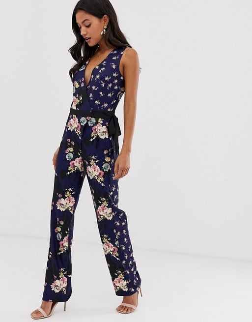 Little Mistress Mixed Floral Print Jumpsuit