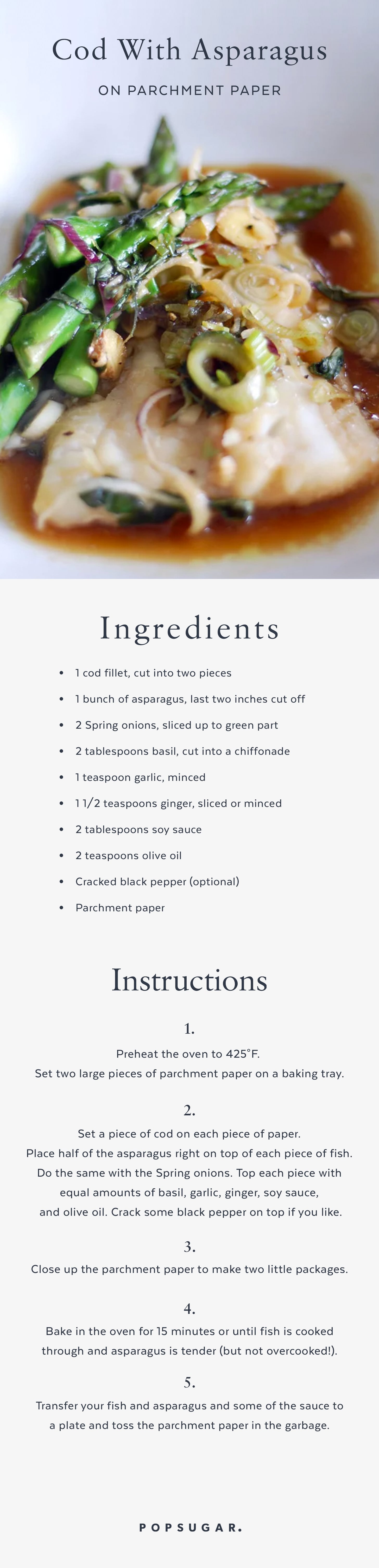 Cod With Asparagus in Parchment Paper POPSUGAR Food