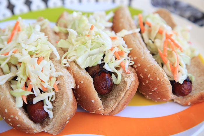 Bacon-Wrapped Coleslaw Dogs