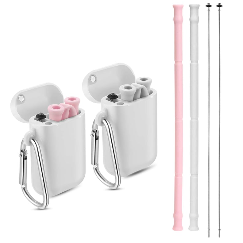 Yoocaa Reusable Silicone Collapsible Straws