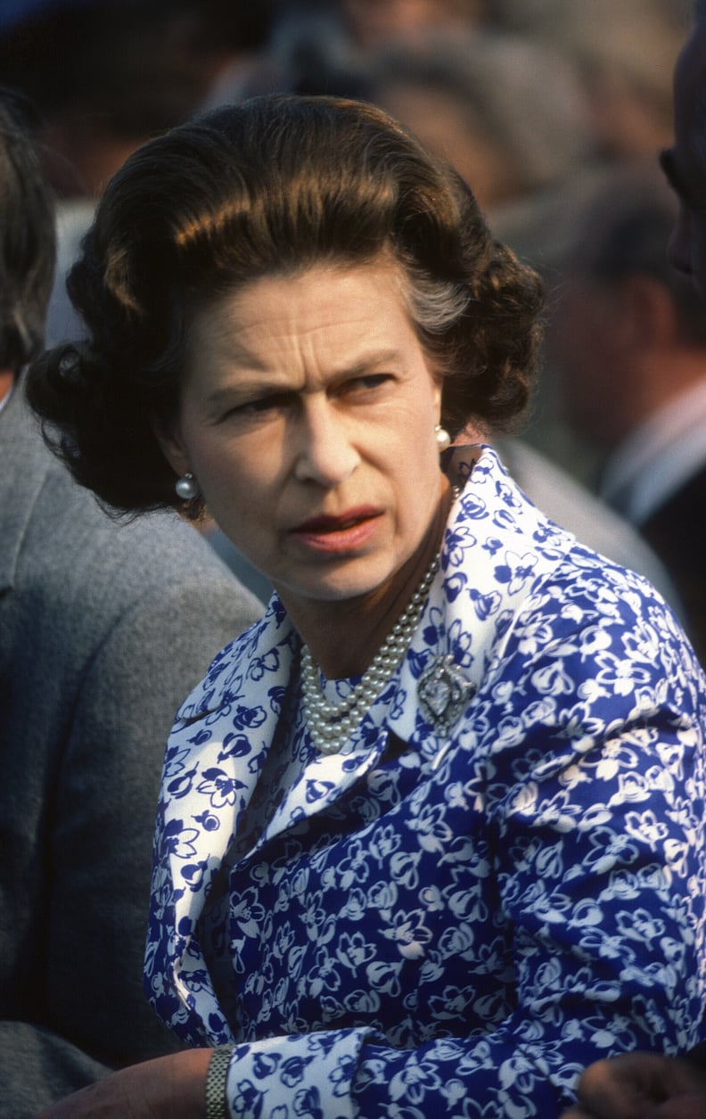 Queen Elizabeth II attends a polo match in 1985.