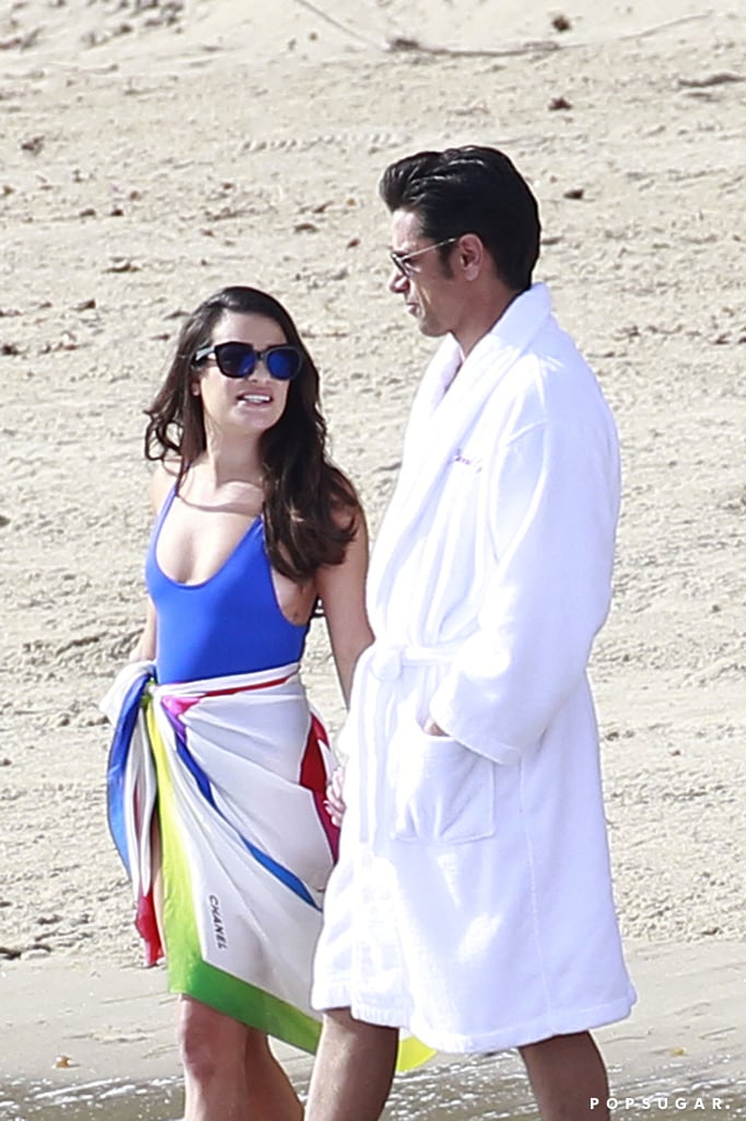 John Stamos and Lea Michele Kissing on Set December 2016