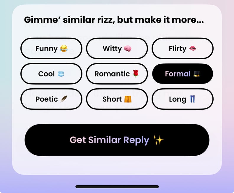 Rizz Dating App Editor Experiment