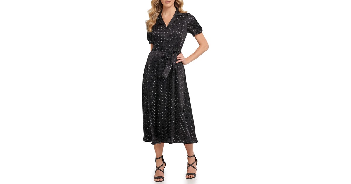 For a Dressy Polka Dot Moment: DKNY Knot Sleeve Midi Shirt Dress | Best Midi Dresses From Amazon | POPSUGAR Fashion Photo 8 For a... 