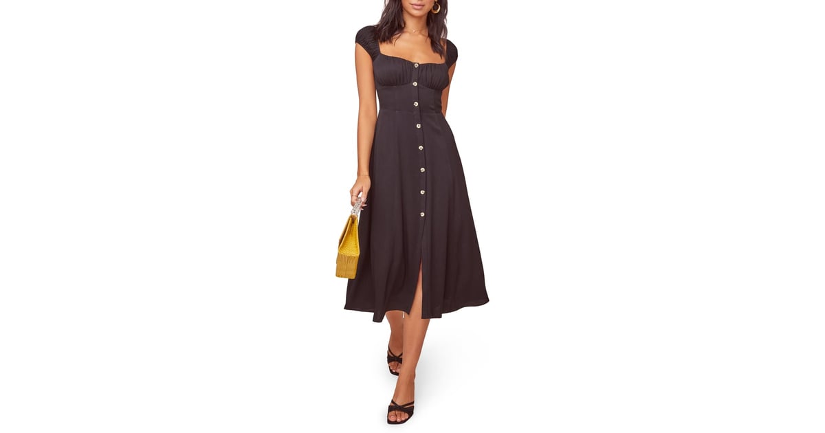 Astr the label button front midi dress top