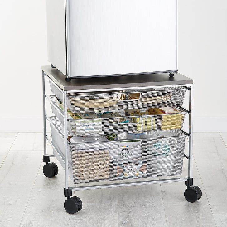 Platinum Elfa Mesh Compact Fridge Cart Best Food Storage Containers