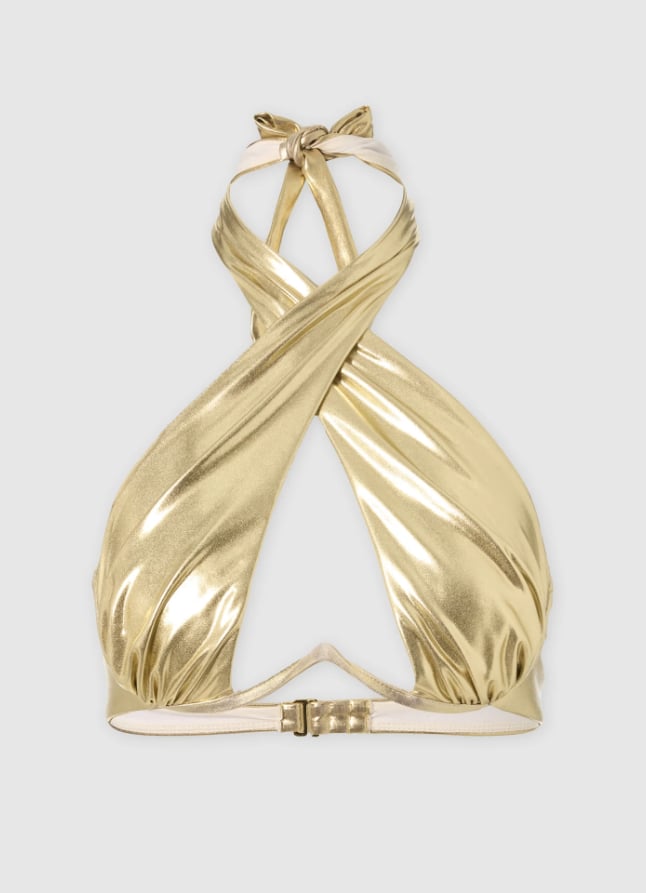 Hot Girl Summer by Megan Thee Stallion Dipped in Gold Bikini Top