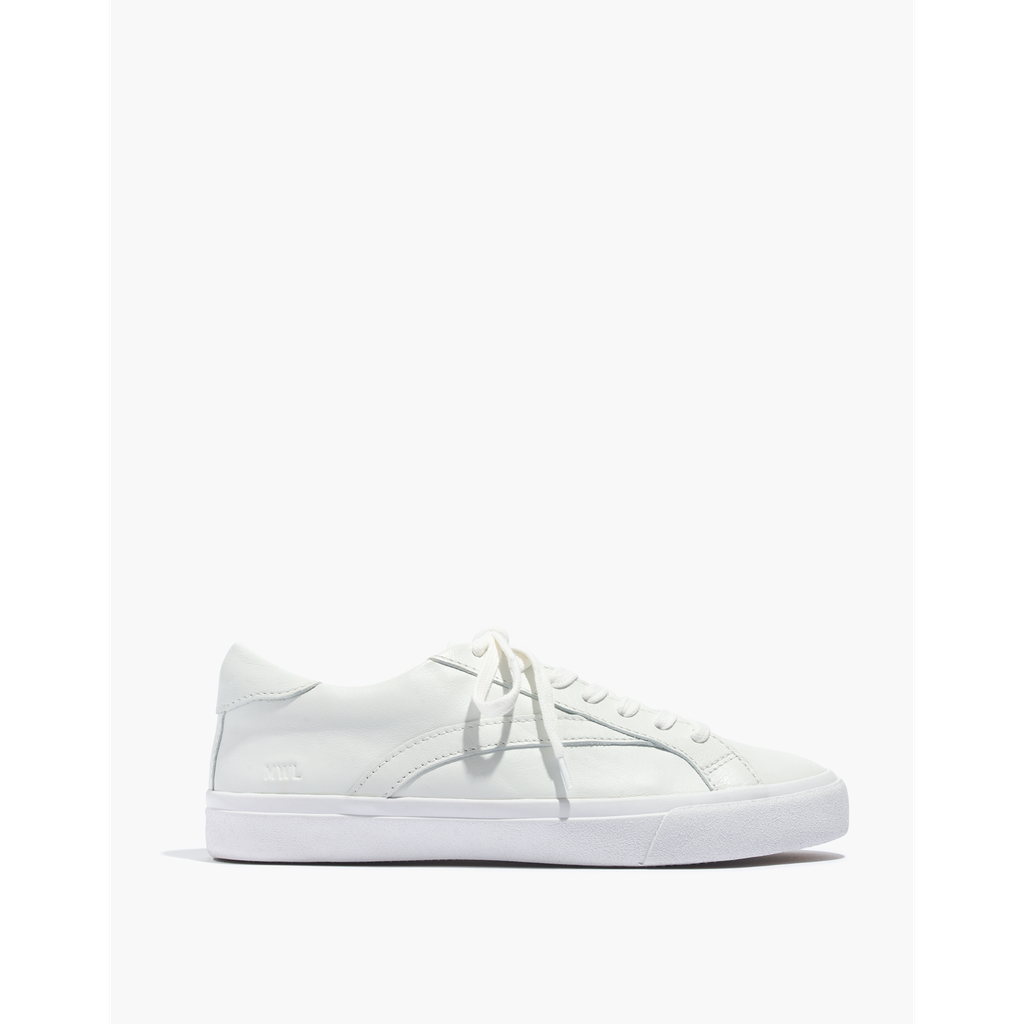 Low-Top Leather Sneakers in Pale Parchment