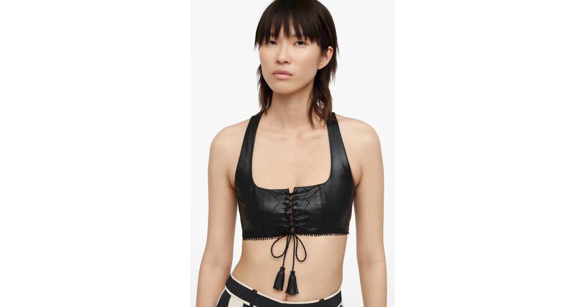 A Sexy Bralette: Zara Leather Bralette Limited Edition, The New Zara  Studio Collection Is All About Leather and Lace